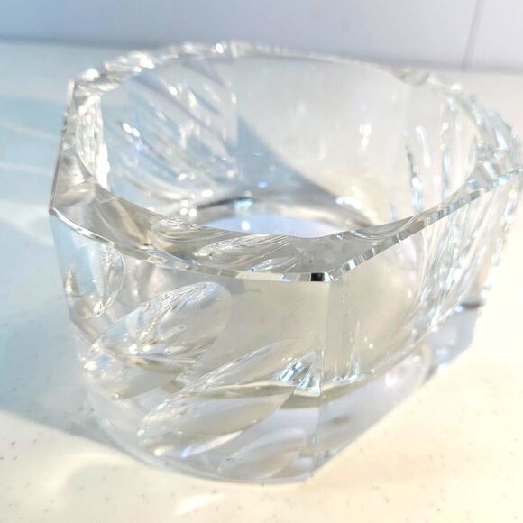 RARE STUNNING Mid Century Modern MOSER SIgned Crystal Ashtray 1950s Art Deco - Picture 2 of 10